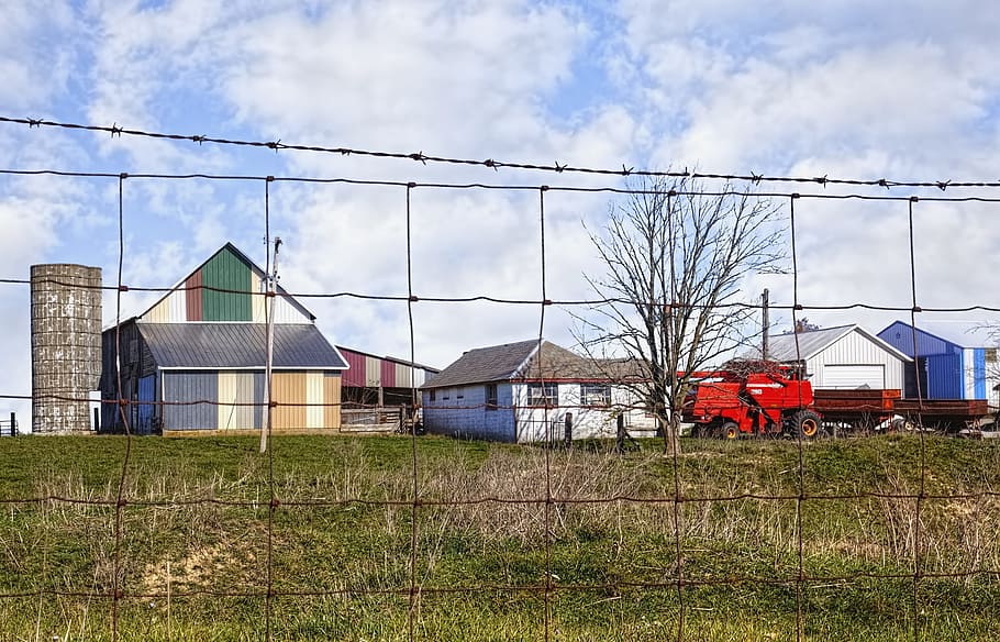 barn, rustic, barns, colorful, ohio, digital art, rural, scenic HD wallpaper