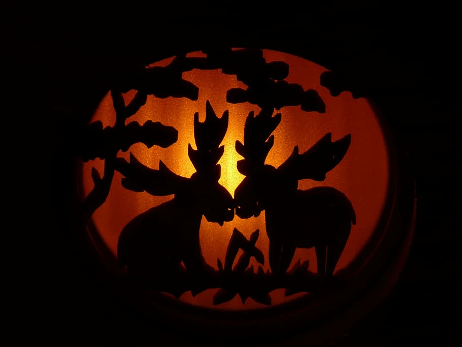 elche, carving, candle, advent, wood, wood carving, halloween HD wallpaper