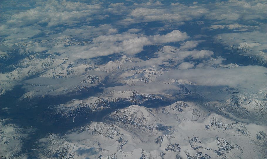 land, top view, mountains, height, journey, clouds, dahl, the terrain HD wallpaper