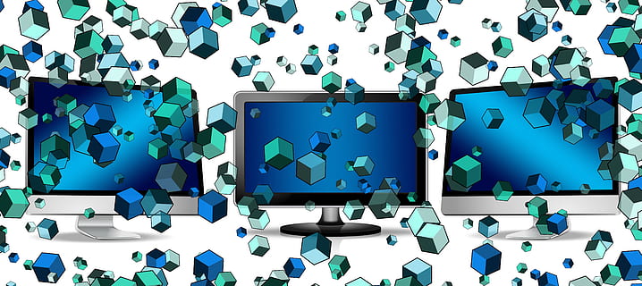 two grey and one black monitor illustrations, data, computer HD wallpaper