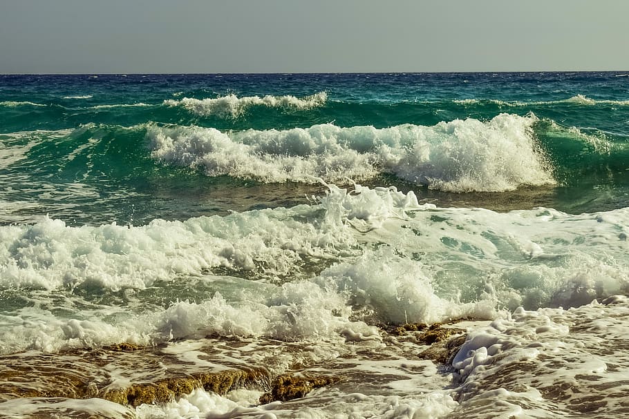 waves, sea, nature, splash, seascape, foam, spray, power, energy HD wallpaper