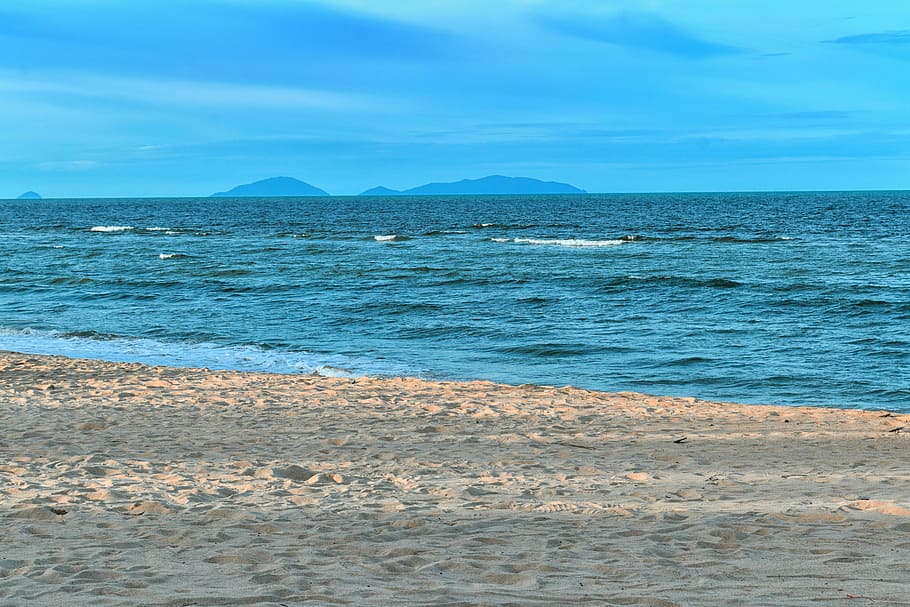 Sand, Ocean, Water, Water, Wave, blue sea, nature, sky, summer, HD wallpaper