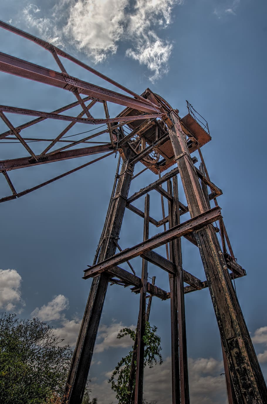 mine, headframe, hdr, industrial, industry, ruhr area, mining