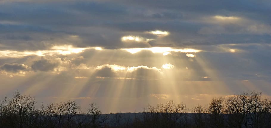 Twilight, Clouds, Sun, Evening, sky, france, rays, nature, beauty in nature HD wallpaper