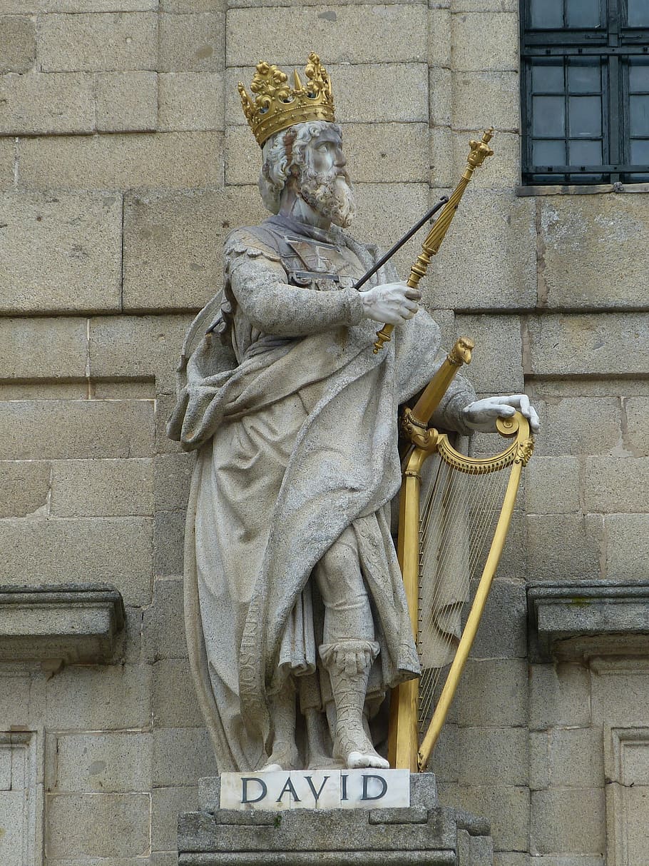 King David concrete statue, Figure, King, David, David, King, HD wallpaper