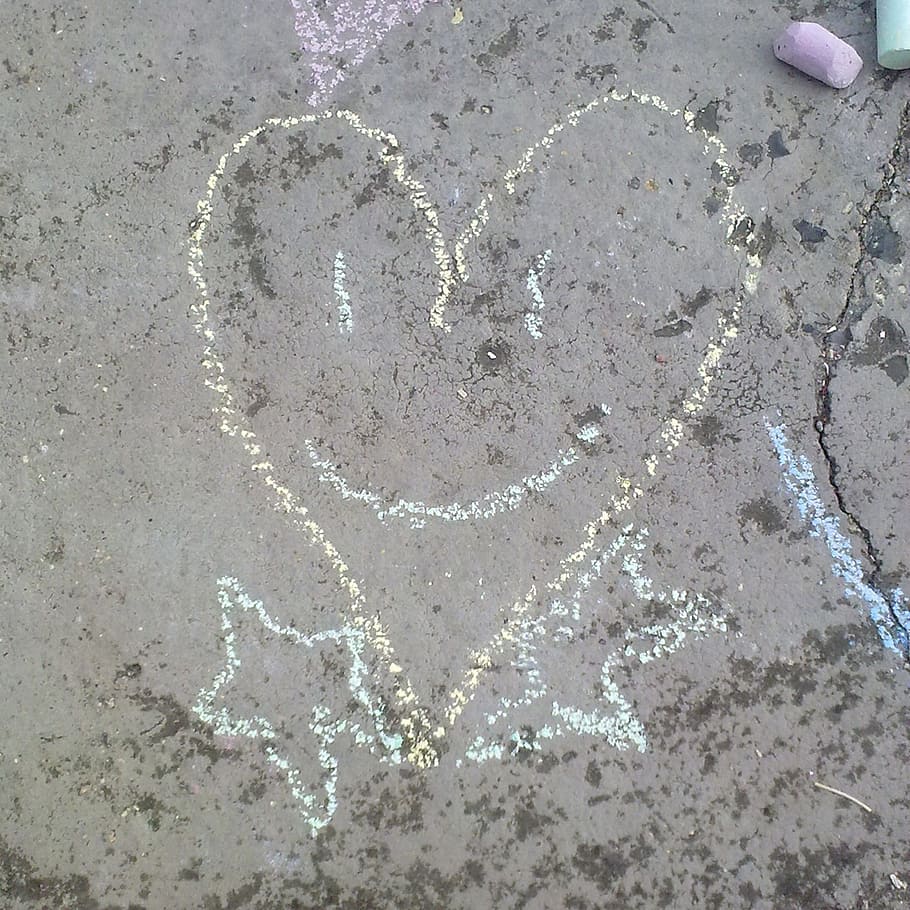 heart illustration on concrete surface, Cretaceous, Love, City, HD wallpaper