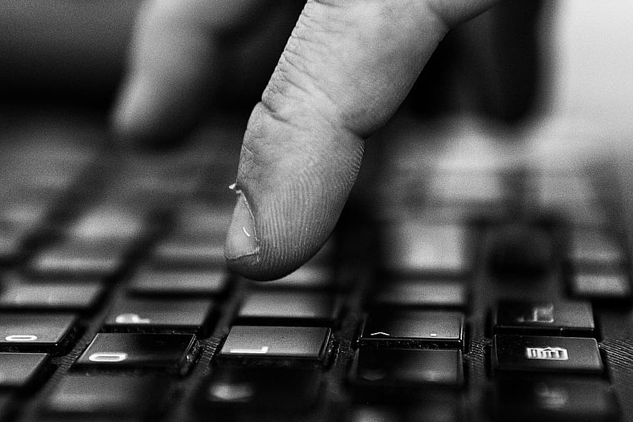 person pressing keyboard buttons, work, office, effort, fingers, HD wallpaper