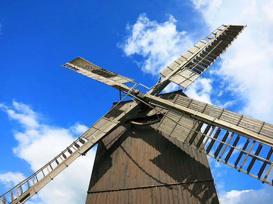 Mill, Werder, Windmill, Havel, cloud - sky, bridge - man made structure HD wallpaper