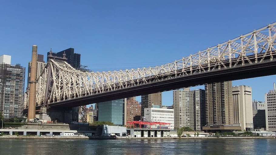 new york, east river, new york city, bridge, roosevelt iceland, HD wallpaper
