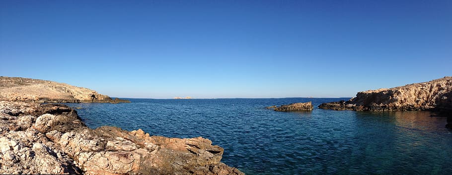sky, sea, greece, water, scenics - nature, rock, rock - object HD wallpaper