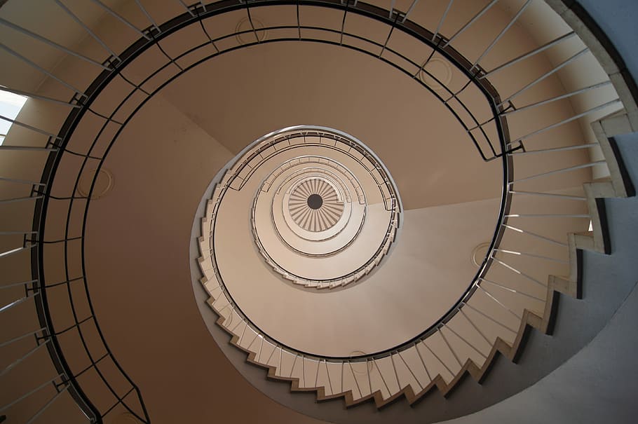 staircase, architecture, stairs, gradually, spiral staircase HD wallpaper