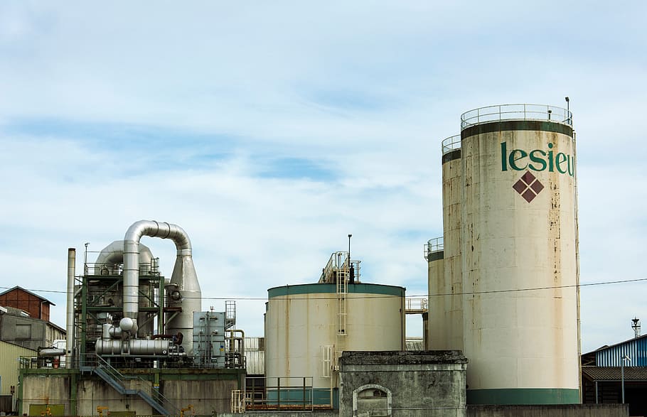 white steel gas tanks, Industry, Silos, Container, Factory HD wallpaper