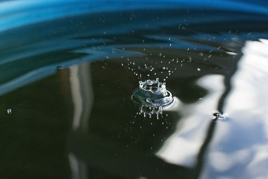 time-lapse photography of droplets on water, close-up photography of water HD wallpaper