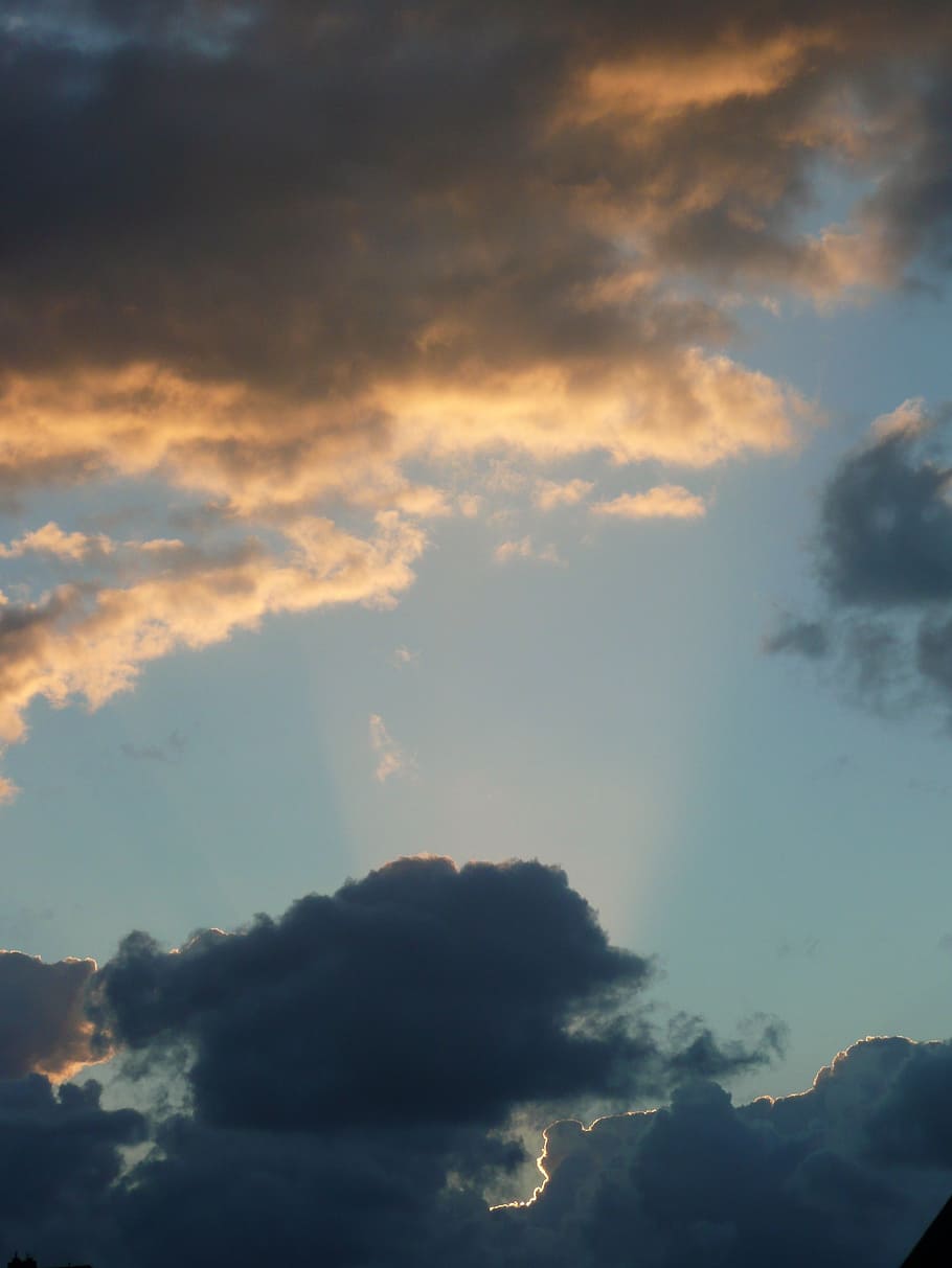 sky, light, clouds, blue, sunlight, rays, cloud - sky, beauty in nature HD wallpaper
