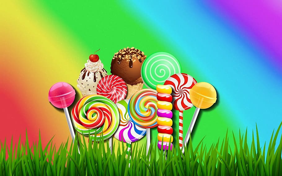 assorted-color candy pops poster, wallpaper, background, colorful HD wallpaper