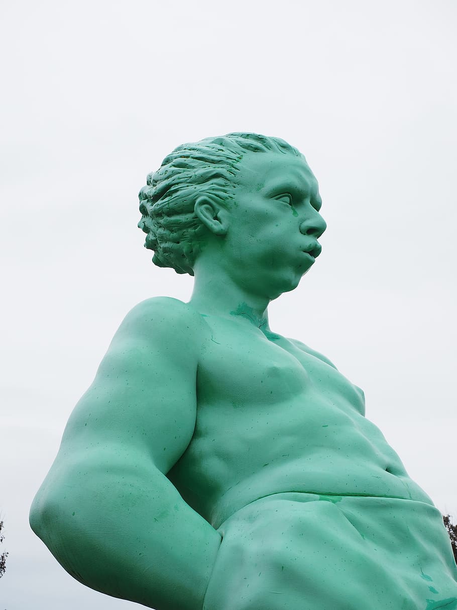 giant, man, human, artwork, person, green, sculpture, figure HD wallpaper