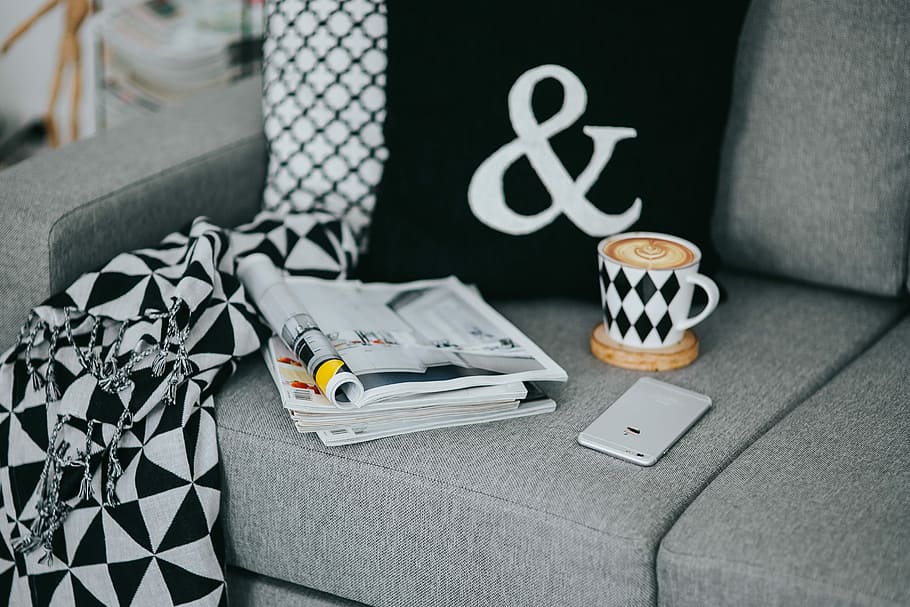 Resting with magazines and cup of coffee, interior, relaxing HD wallpaper