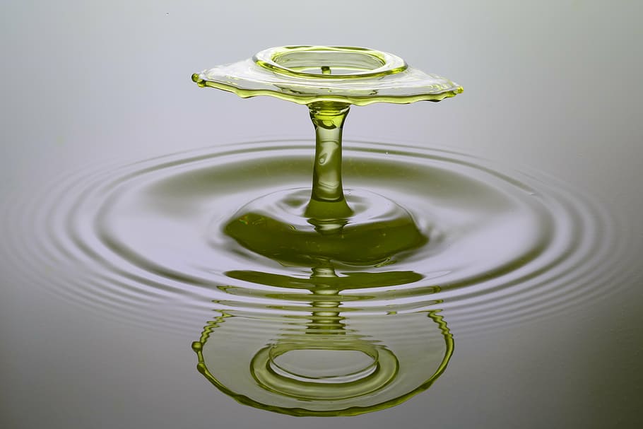 time lapse photography of water drop, drip, spray, liquid, yellow HD wallpaper