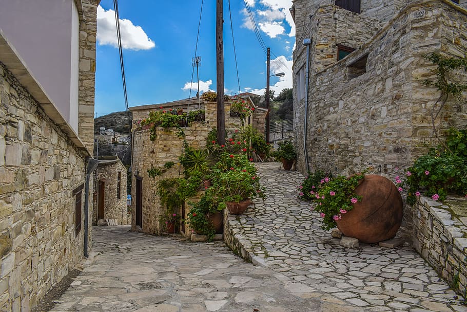 architecture, traditional, backstreet, houses, wall, stone