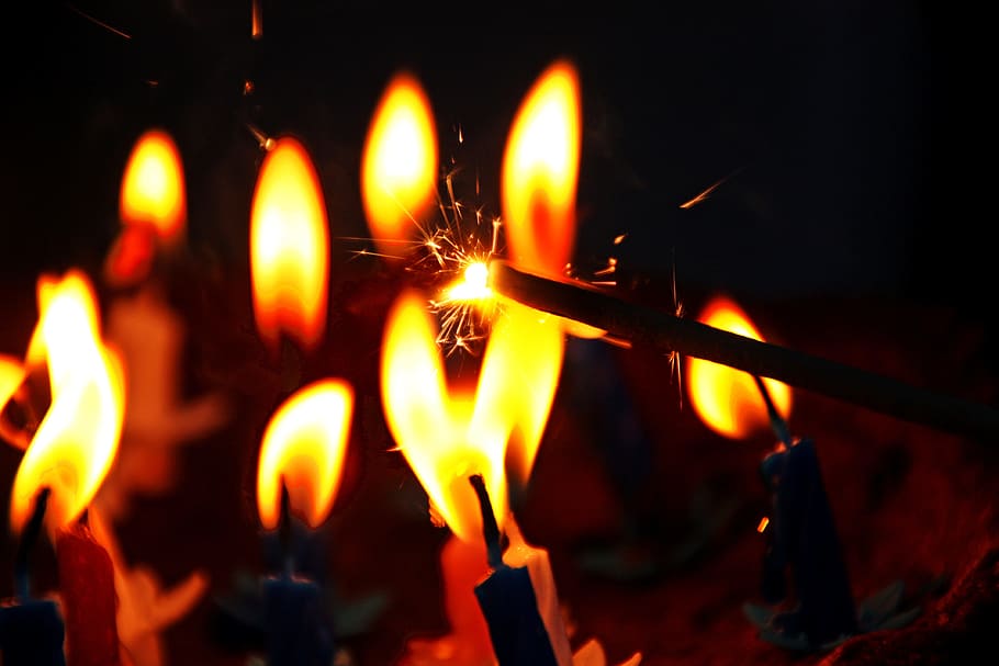 still, items, things, candles, flame, fire, fireworks, sparklers HD wallpaper