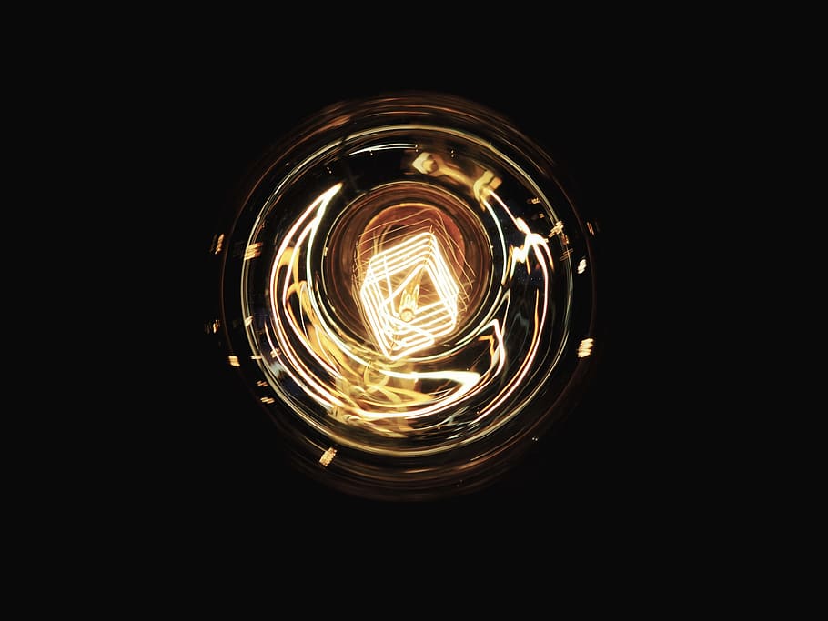 dark, night, black, light, bulb, illuminated, long exposure HD wallpaper