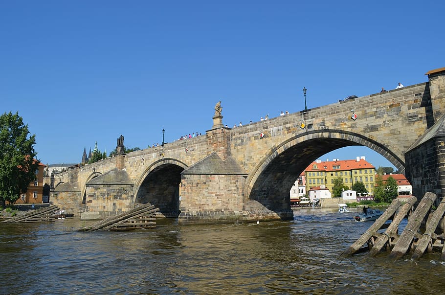bridge, river, water, prague, built structure, bridge - man made structure HD wallpaper
