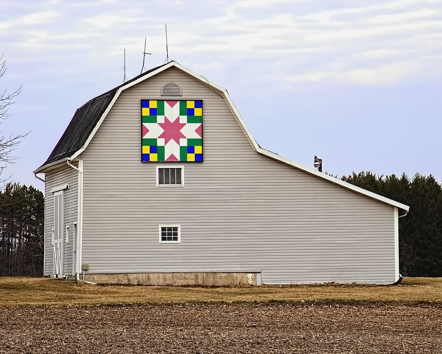 barn, rustic, barns, quilt barn, ohio, digital art, rural, scenic, HD wallpaper