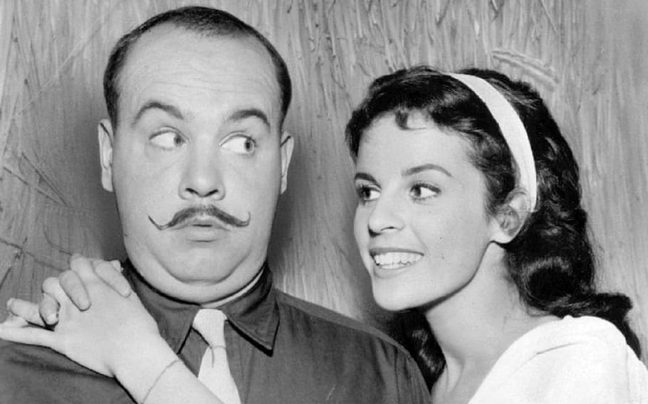 grayscale photography of man and woman's face, tim conway, claudine longet, HD wallpaper