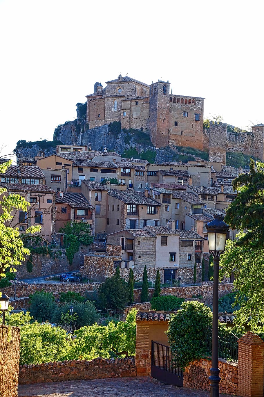 citadel, castle, alquezar, view, historic, buildings, scenic, HD wallpaper