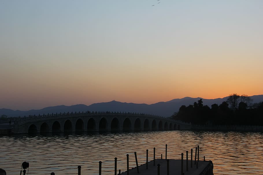at dusk, spring, views, sunset, sky, water, scenics - nature HD wallpaper