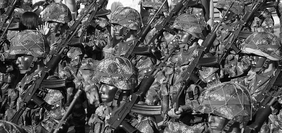 group, black and white, character, face, military, people, full frame HD wallpaper