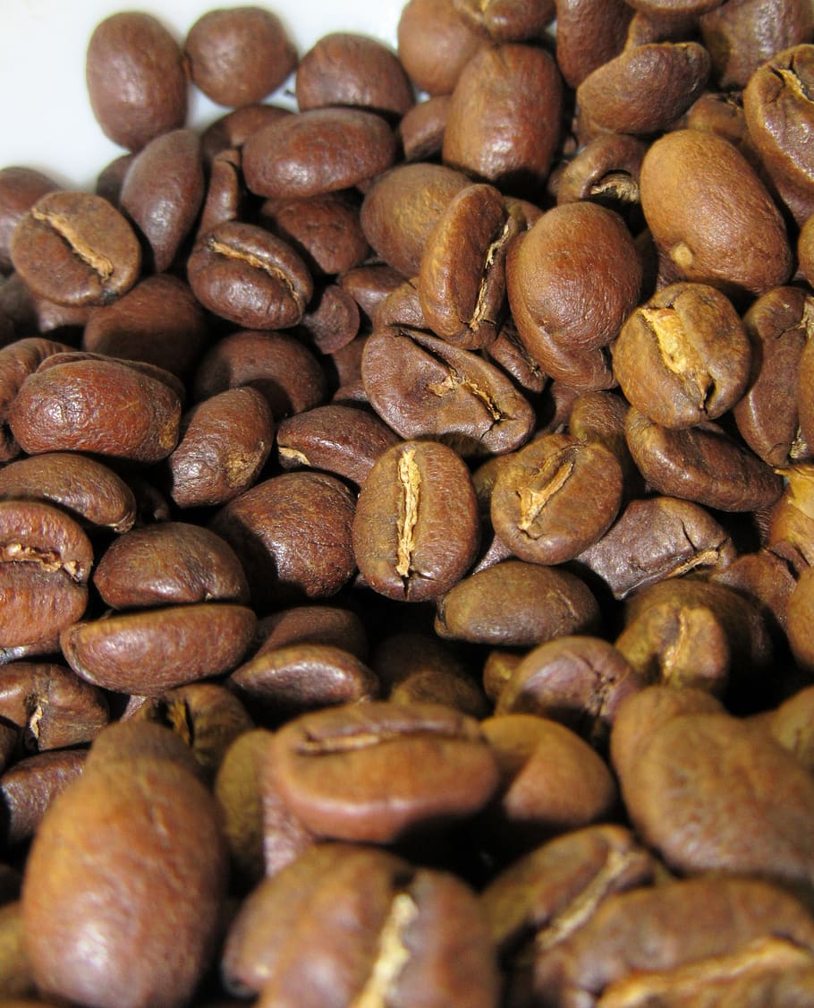 coffee, coffee beans, background, food and drink, brown, large group of objects HD wallpaper