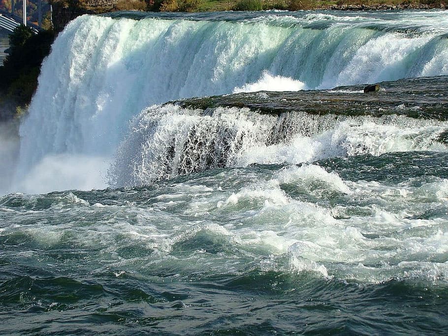 Water, Falls, Falls, River, River, Niagara, Canada, usa, border HD wallpaper