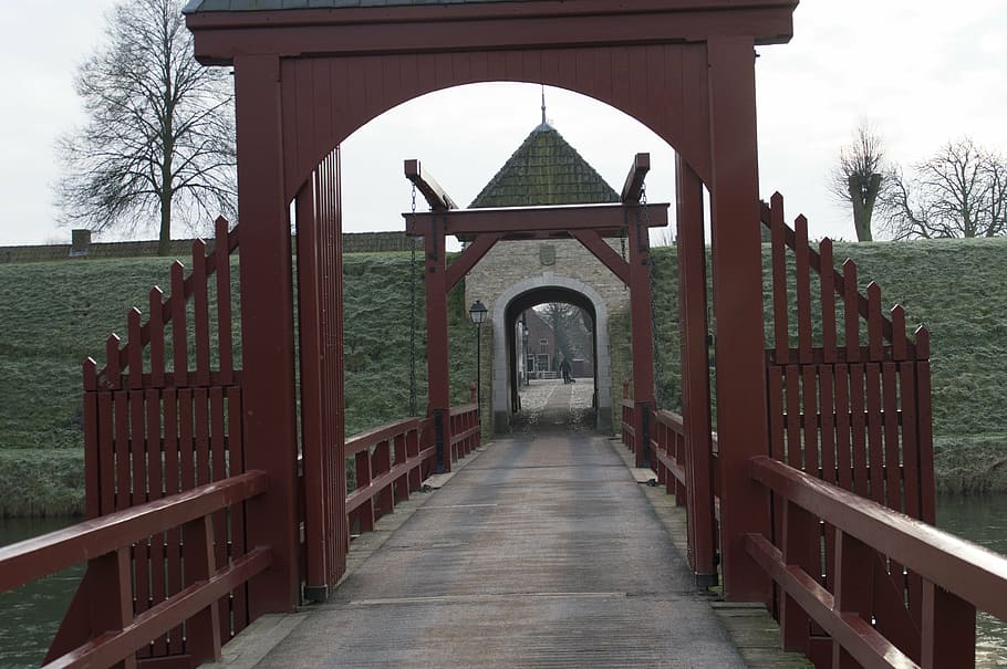 drawbridge, moat, architecture, built structure, the way forward HD wallpaper