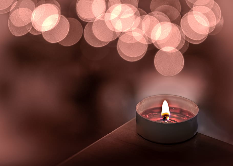 tealight selective focus photography, candle, christmas, flame HD wallpaper