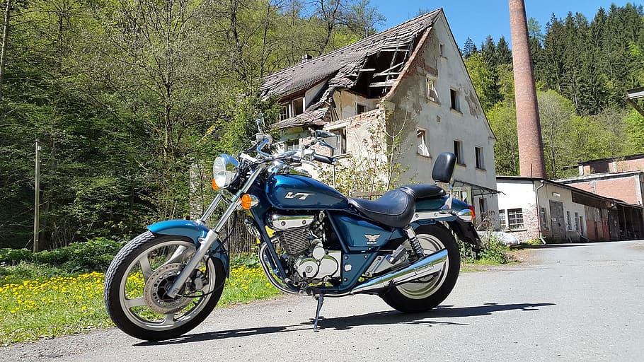 motorcycle, lost place, drive, broken, lapsed, run down, neglected HD wallpaper