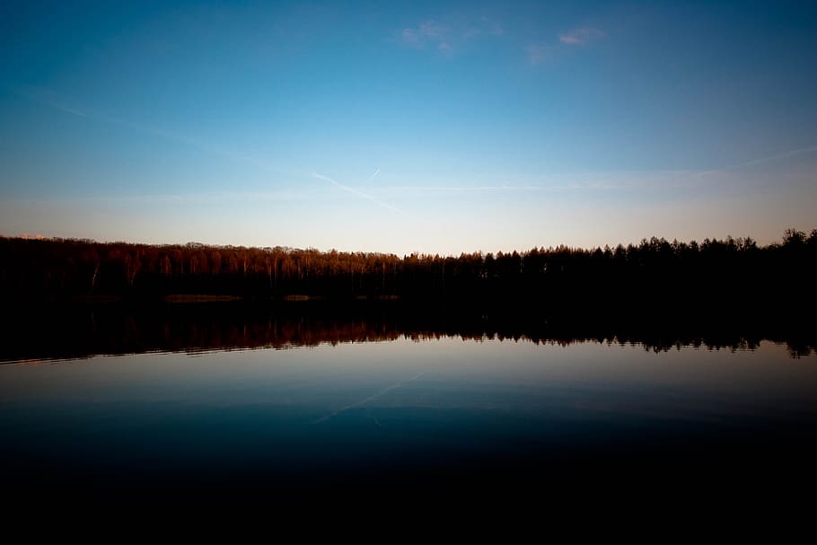 landscape photography of body of water, landscape photography of forest and body of water HD wallpaper