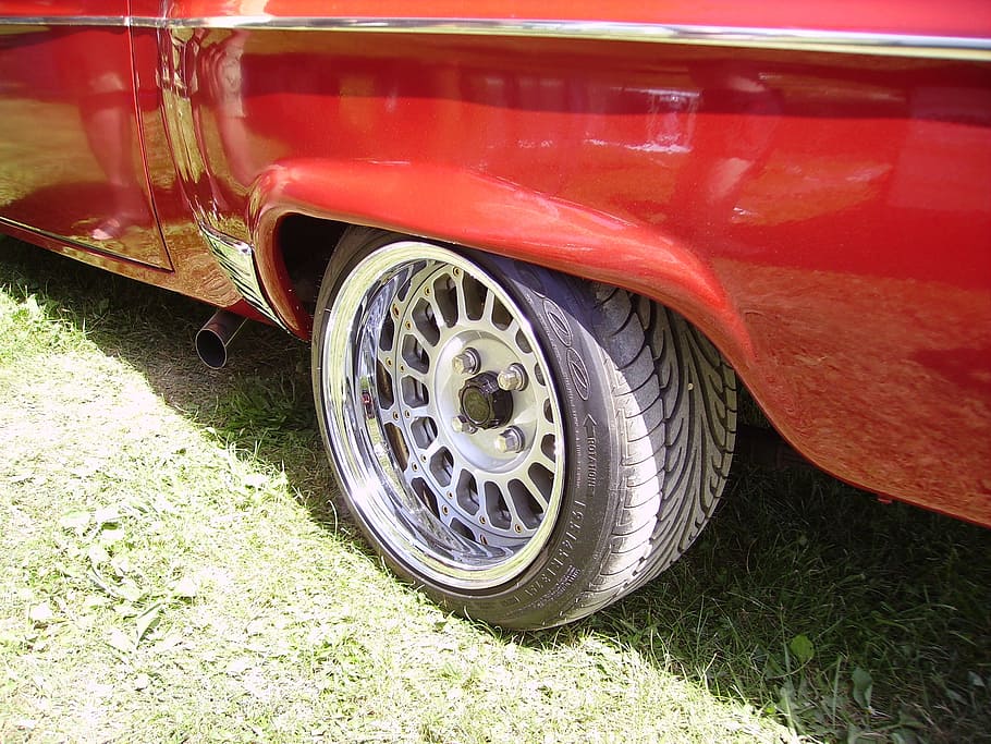 auto, oldtimer, red, mature, rim, opel, land vehicle, wheel HD wallpaper