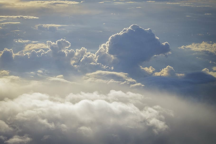 sea of clouds, sky, covered sky, dark clouds, clouds form, nature HD wallpaper