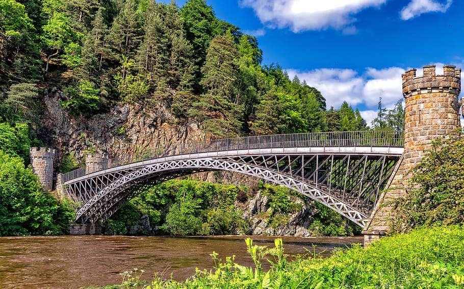 wood, landscape, nature, art, architecture, bridge, cliff, construction HD wallpaper