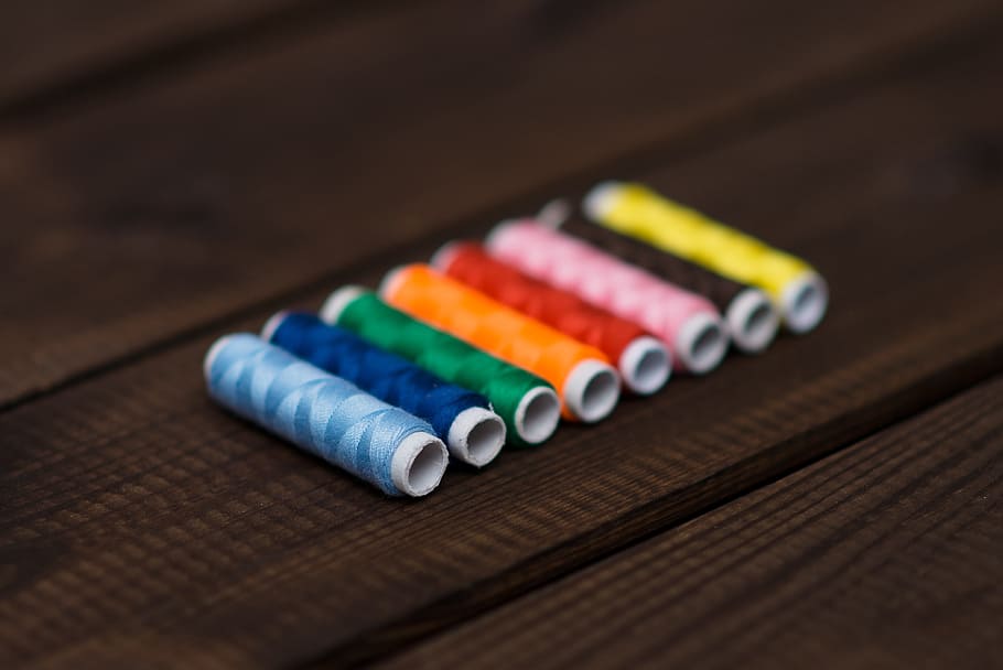 thread, spools, string, sewing, colors, multi colored, variation HD wallpaper