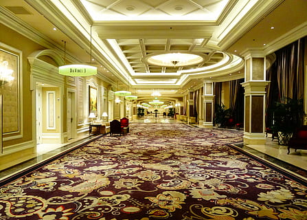 white concrete dropped ceiling, foyer, hotel, elegant, architecture HD wallpaper