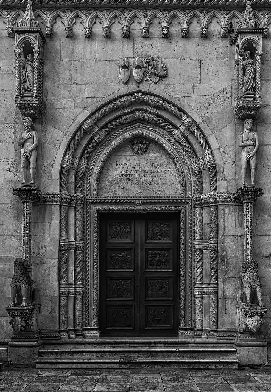 HD wallpaper: church, entrance, door, architecture, old, building