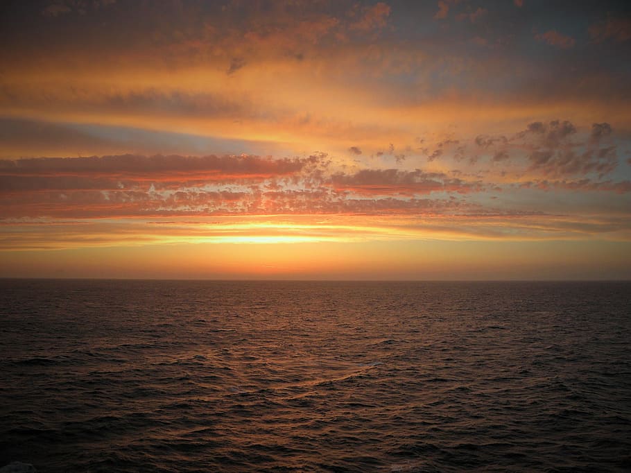 mediterranean, sunset, nature, sky, sea, cloud - sky, beauty in nature HD wallpaper