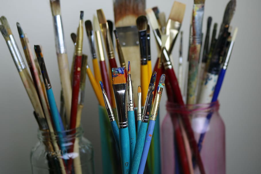 art, brushes, color, paintbrush, creativity, artist, multi Colored HD wallpaper