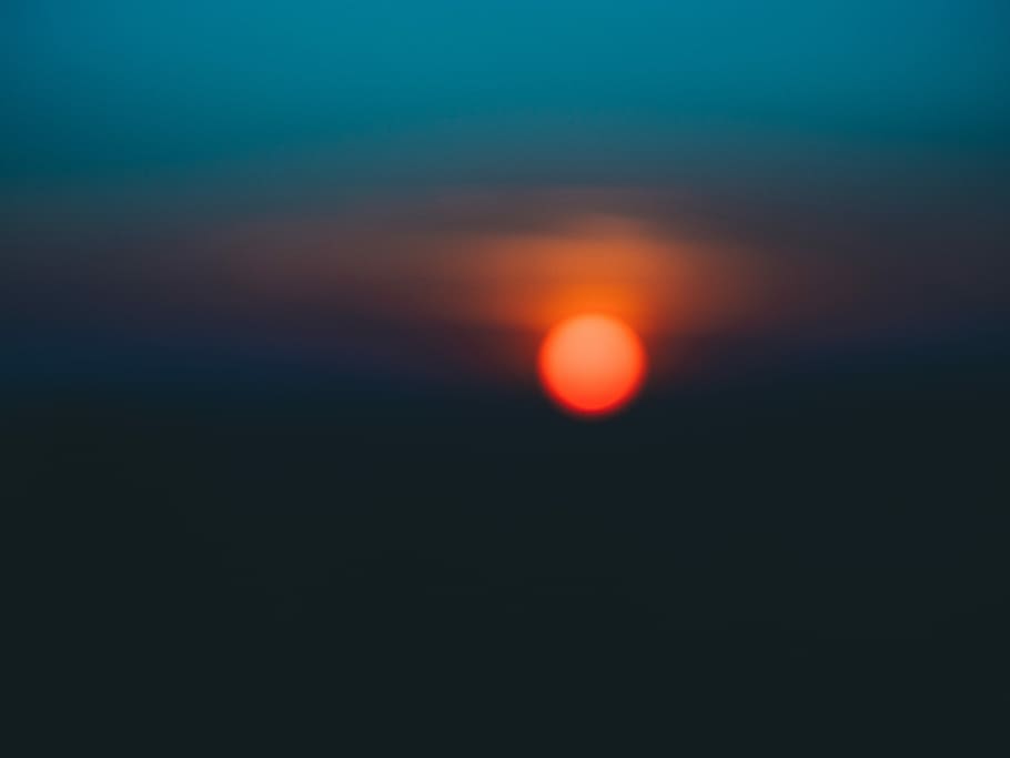 photo of sunset, photo of full moon, sky, night, orange, scenics - nature HD wallpaper