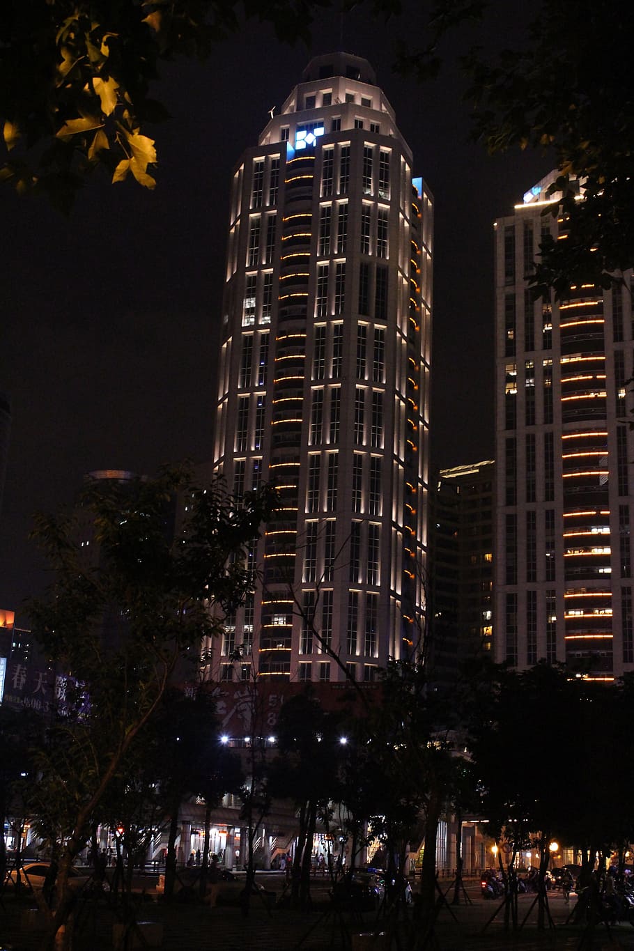 night view, construction, city view, building exterior, illuminated HD wallpaper