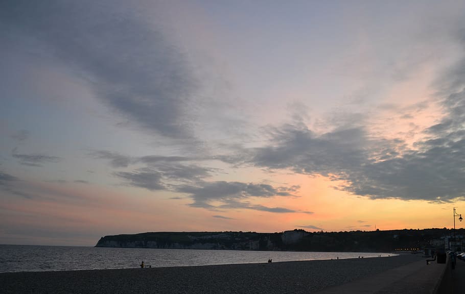 seaton, devon, sunset, clouds, landscape, beech, sky, horizon HD wallpaper