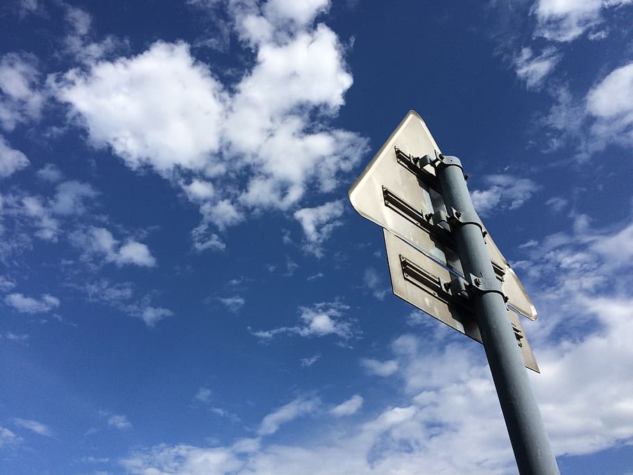 blue sky, white cloud, signs, low angle view, cloud - sky, nature HD wallpaper