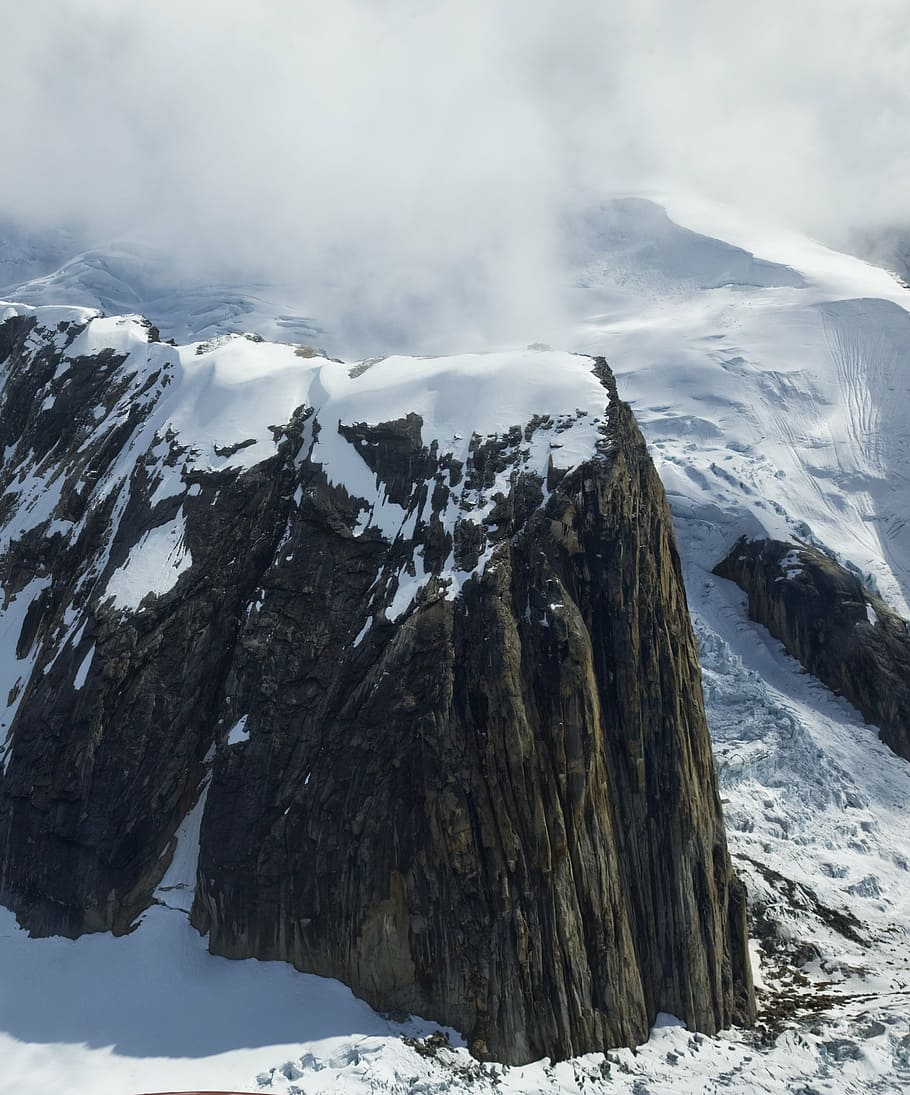 mountain, glacier, rock, spires, peak, snow, cold, ice, outdoor HD wallpaper